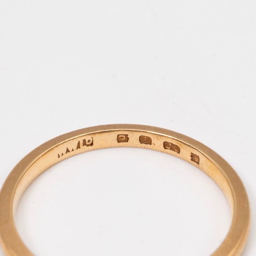52 - A 22ct gold wedding band, size K1/3, gross 2.1 grams.