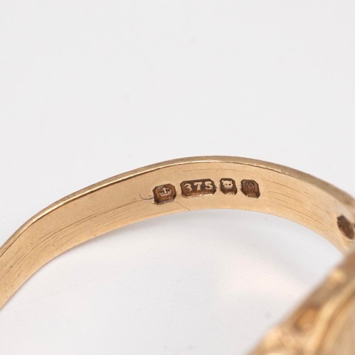 56 - A collection of 9ct gold bands and signet rings, gross weight 14.4 grams