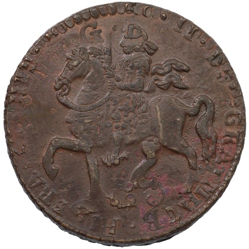 32 - Ireland, 1690 James II Gunmoney Crown (S 6578), Very Fine with crown understrike showing through app... 