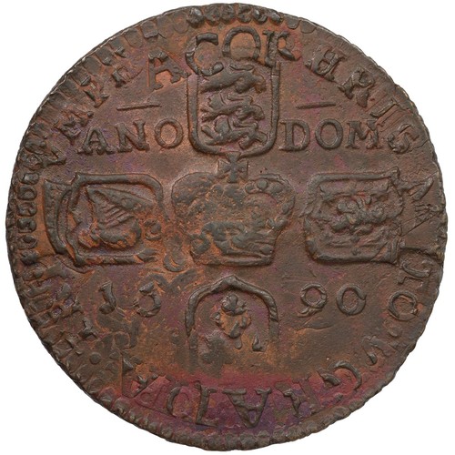 32 - Ireland, 1690 James II Gunmoney Crown (S 6578), Very Fine with crown understrike showing through app... 