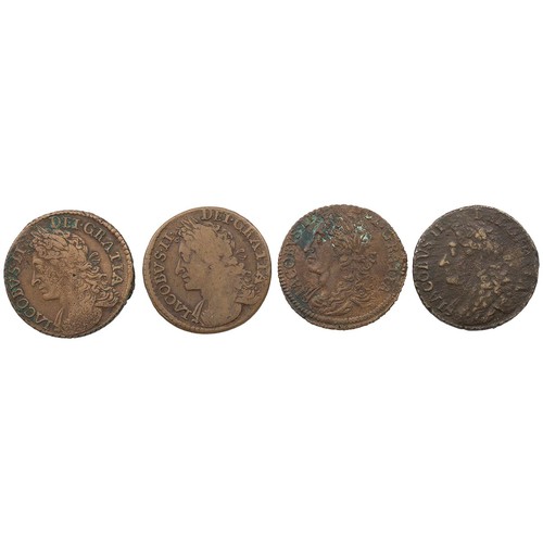 55 - Ireland, James II Gunmoney Halfcrowns, large size (4) - January 1689 (S 6579G) (2); and February (S ... 