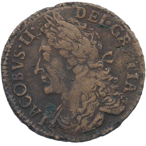 57 - Ireland, James II Gunmoney Halfcrown, large size, March 1690 (S 6579J), 'Limerick' bust, 'Mar:', 13.... 