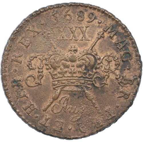 39 - Ireland, James II Gunmoney Halfcrown, large size, August 1689 (S 6579B), 'Aug', 12.96g, Very Fine, w... 