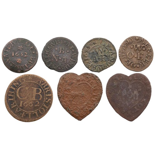 260 - 17th Century Farthing Tokens (7) - Somerset, Bridgewater, William Sealy, 1654 (BW 73); London, Windm... 
