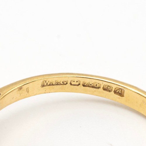 73 - 18ct and 10k gold rings, the 18ct set with a single sapphire in a flower head, size P, weight 2.7 gr... 