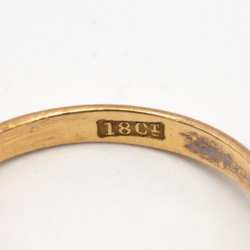 83 - Two 18ct gold hallmarked gem set dress rings, size N and P, weight 6.6 grams.