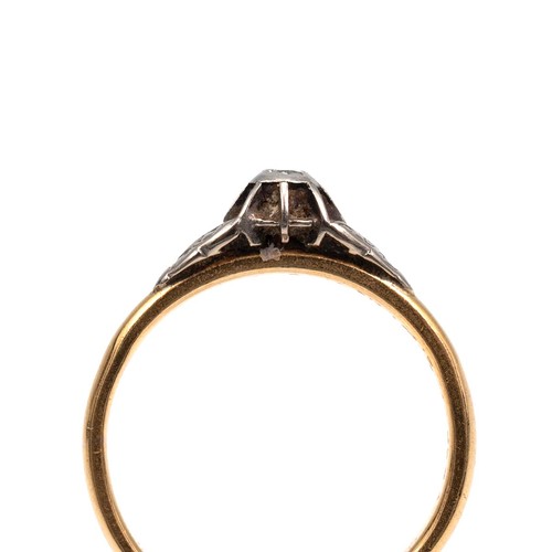 85 - 22ct gold hallmarked diamond ring approx 0.05ct, size O, weight 4.4 grams.