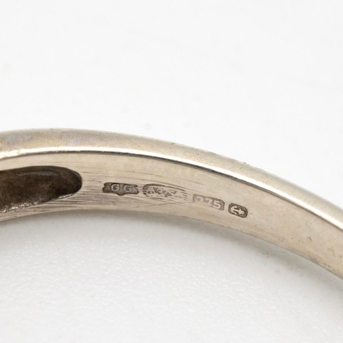 90 - Three 9ct white gold rings, wedding band, eternity and a diamond 9ct white gold, centre stone approx... 