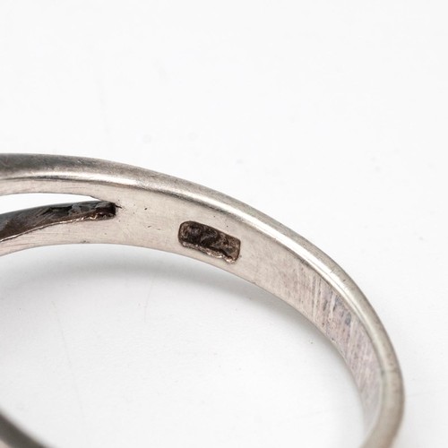 109 - 22ct gold hallmarked wedding band, size P, weight 3.9 grams, and a silver gem-set flower petal ring ... 