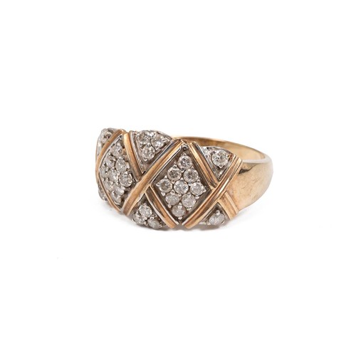 113 - A 9ct gold and diamond set cluster ring, size W,  6.7 grams.