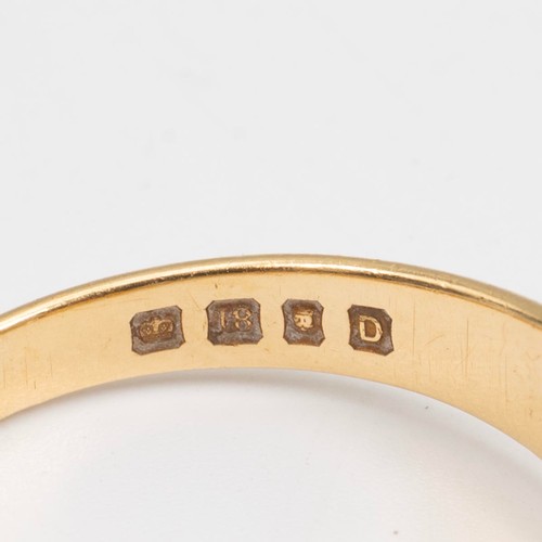 116 - An 8ct gold hallmarked diamond gypsy style ring, the diamond approx 0.20ct, size V, weight 7.23 gram... 