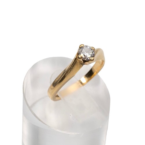 117 - An 18ct gold hallmarked solitaire brilliant cut diamond ring with certificate 2-10217, the diamond 0... 
