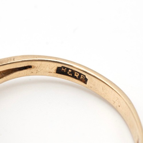 119 - An 18ct sapphire and diamond ring, the old cut diamonds measuring approximately 0.20 carats, 3 grams... 