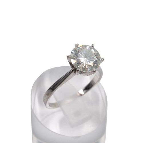 122 - CZ diamond solitaire ring, hallmarked 750, size Q, weight 4.1 grams.