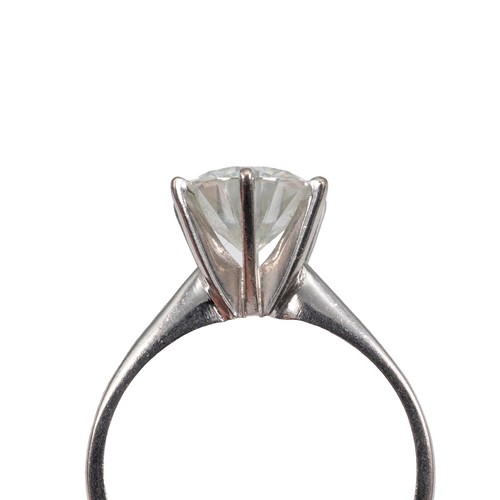 122 - CZ diamond solitaire ring, hallmarked 750, size Q, weight 4.1 grams.