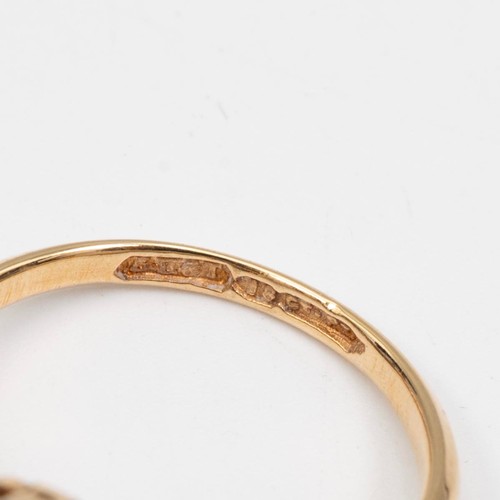 124 - An 18ct gold sapphire and diamond cluster ring, set with a border of 12 brilliant cut diamonds, the ... 