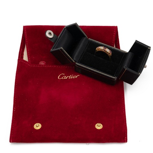 127 - An 18ct gold, ruby and diamond ring set ring, the old cut diamonds measuring approximately 0.50 cara... 