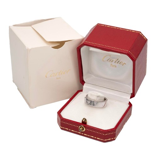 133 - Cartier, an 18ct white gold and diamond ring, the brilliant cut diamond measuring approx. 0.07ct, en... 