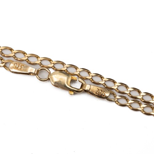 146 - An 18ct gold hallmarked sun face pendant weight 15.3 grams, and a 9ct gold necklace with lobster cla... 