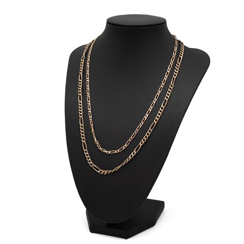 148 - Two 9ct gold hallmarked necklaces both with lobster claw clasps, one with safety chain, L51.5cm and ... 