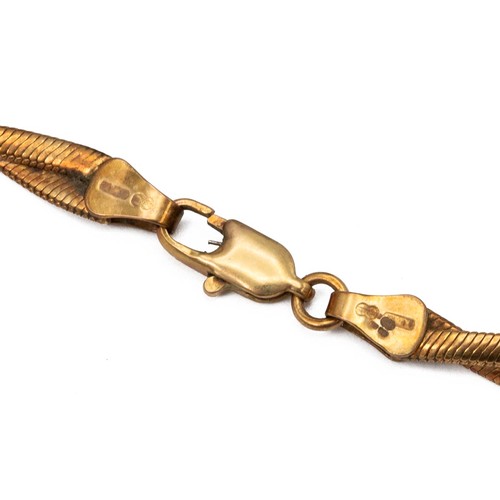 154 - A 9ct gold hallmarked rope twist and beaded matching bracelet and necklace set, both with lobster cl... 