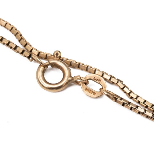 157 - A young Victoria 1875 pendant sovereign set in 9ct mount with box link necklace with spring ring cla... 