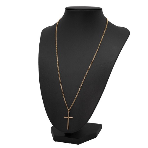 162 - 9ct gold cross, 1 gram, on a 15ct gold necklace, gross weight 7.2 grams, length 50cm.