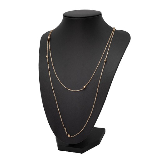 177 - Edwardian 9ct guard/muff chain with spring ring clasp, L126cm, weight 8.1 grams.