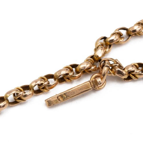 178 - 15ct gold necklace with push pull clasp, length 50cm, weight 7.6 grams.