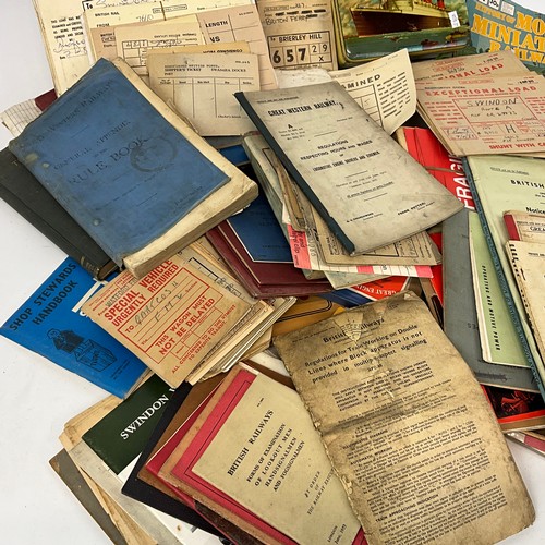 252 - Comprehensive collection of railway ephemera, timetables, train cards, inspection cards, Rhodesia sp... 