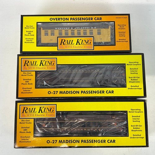 268 - Rail King by MTH Electric Trains three Overton Passenger cars, five Madison Passenger cars and a `Co... 