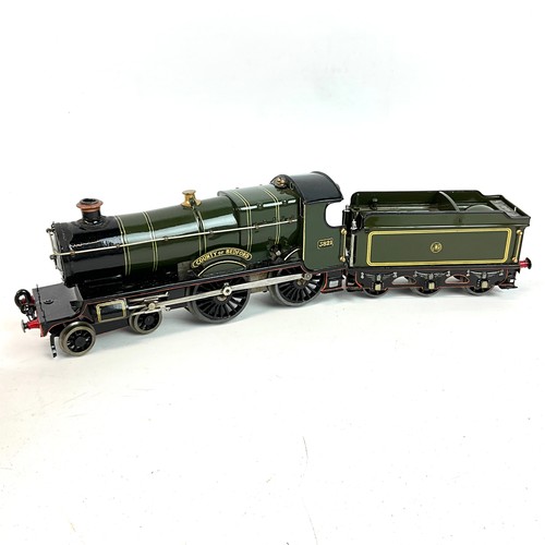 270 - O Gauge Great Western Railway 3821 4.40 'County of Bedford' locomotive and tender Livery Green.