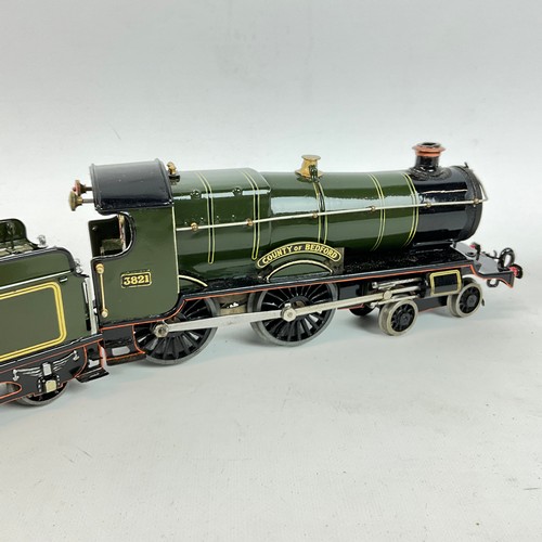 270 - O Gauge Great Western Railway 3821 4.40 'County of Bedford' locomotive and tender Livery Green.