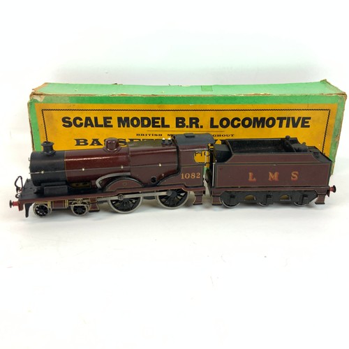 274 - Bassett-Lowke Scale O gauge Model B.R Locomotive LMS 1082 locomotive and tender, in livery Burgundy,... 
