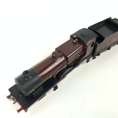 274 - Bassett-Lowke Scale O gauge Model B.R Locomotive LMS 1082 locomotive and tender, in livery Burgundy,... 
