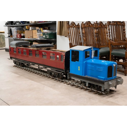 277 - 7 1/4 gauge battery electric diesel shunter a sit on coach, in British Railways Thomas the Tank Engi... 