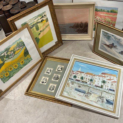 35 - Collection of pictures in frames, including three prints by Dottie Bart, and picture of Henry V111 a... 