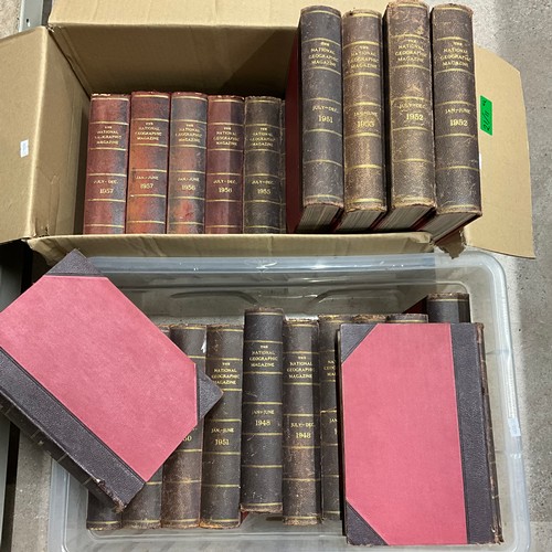15 - A collection of National Geographic magazine books, 25 in total, from the 1940s through to the 1950s... 
