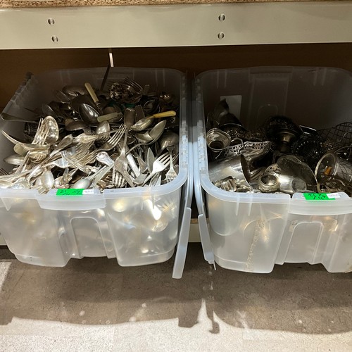 30 - A collection of silver plated items, contained in two boxes.