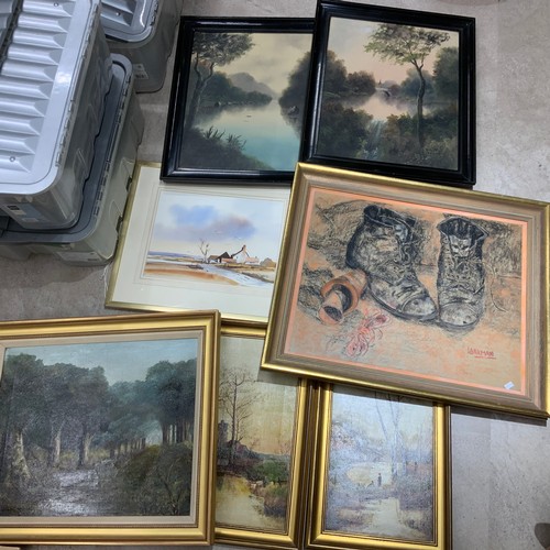 38 - Collection of framed paintings.
