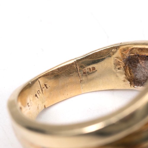 61 - 18ct gold four band diamond ring set with one and a half bands of brilliant cut diamonds, size M, we... 