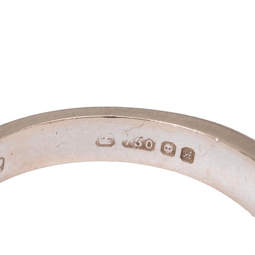 71 - 18ct white gold ring, set with twelve princess cut diamonds, totalling approximately 1.2 carats, siz... 