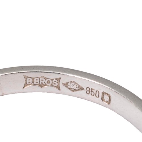 84 - Two platinum rings, A princess cut solitaire  diamond ring size J weight 2.7 grams and a wedding ban... 