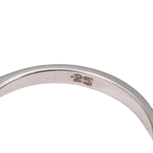 84 - Two platinum rings, A princess cut solitaire  diamond ring size J weight 2.7 grams and a wedding ban... 