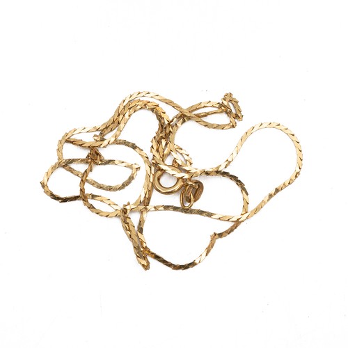 122 - 18ct hallmarked gold articulated necklace with ring spring clasp, L46, weight 2.8 grams