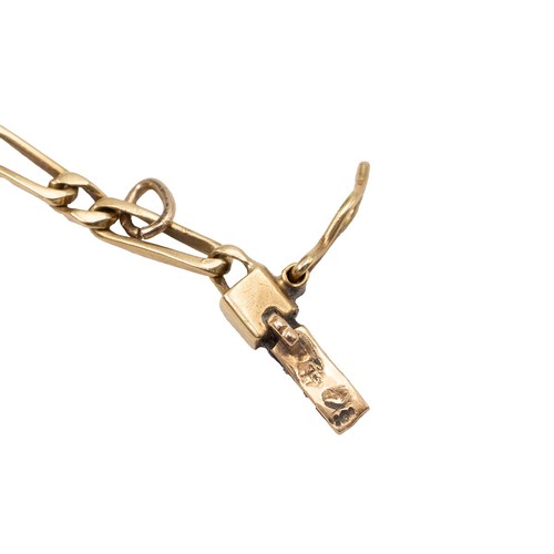 161 - 18ct gold (tested) fancy link bracelet with a push-pull clasp, fold-over safety bar, and chain, weig... 