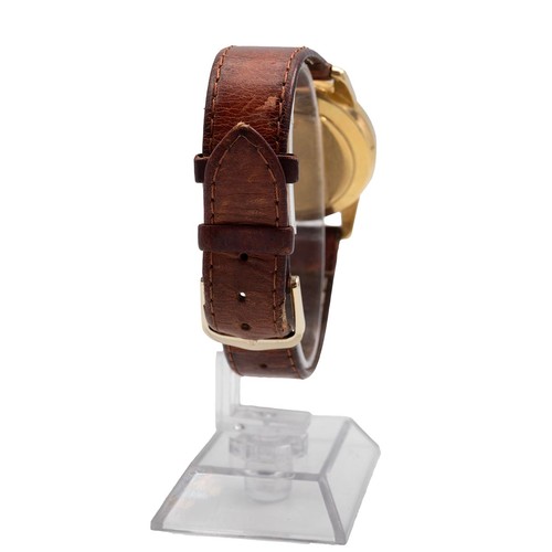 278 - 18ct gold hallmarked 1950s Omega Seamaster wristwatch, two-tone textured crosshair dial, marked Omeg... 