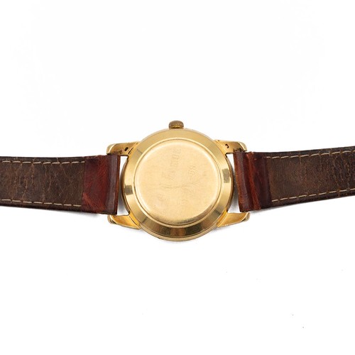 278 - 18ct gold hallmarked 1950s Omega Seamaster wristwatch, two-tone textured crosshair dial, marked Omeg... 
