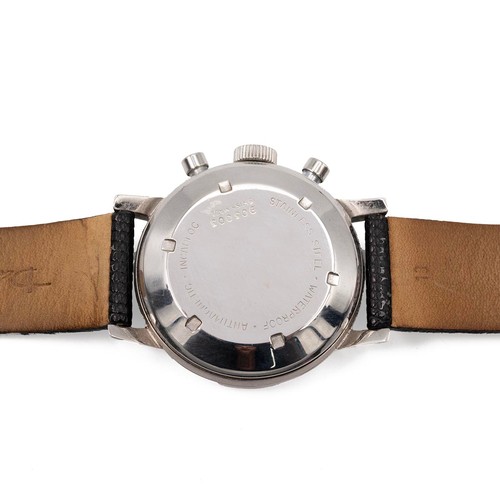 289 - A gents stainless steel cased Croton Landeron 248 Chronograph, circa 1960, with matte black face wit... 