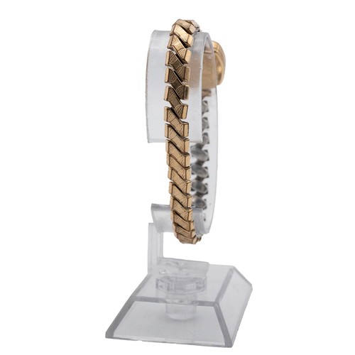 293 - 9ct gold hallmarked ladies Gudax cocktail watch and bracelet, with satin dial and Arabic numerals, g... 